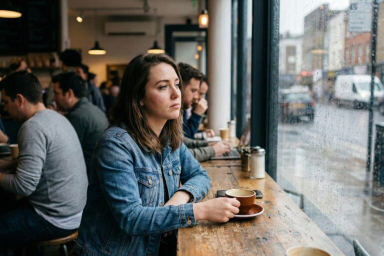 A woman feeling exhausted from overgiving in her relationship contemplates how to make a change.
