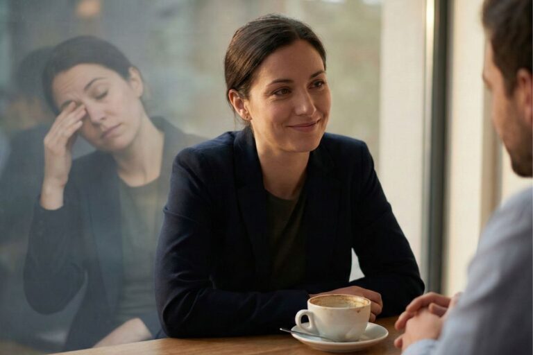 woman hiding feelings on a date self abandonment in relationships